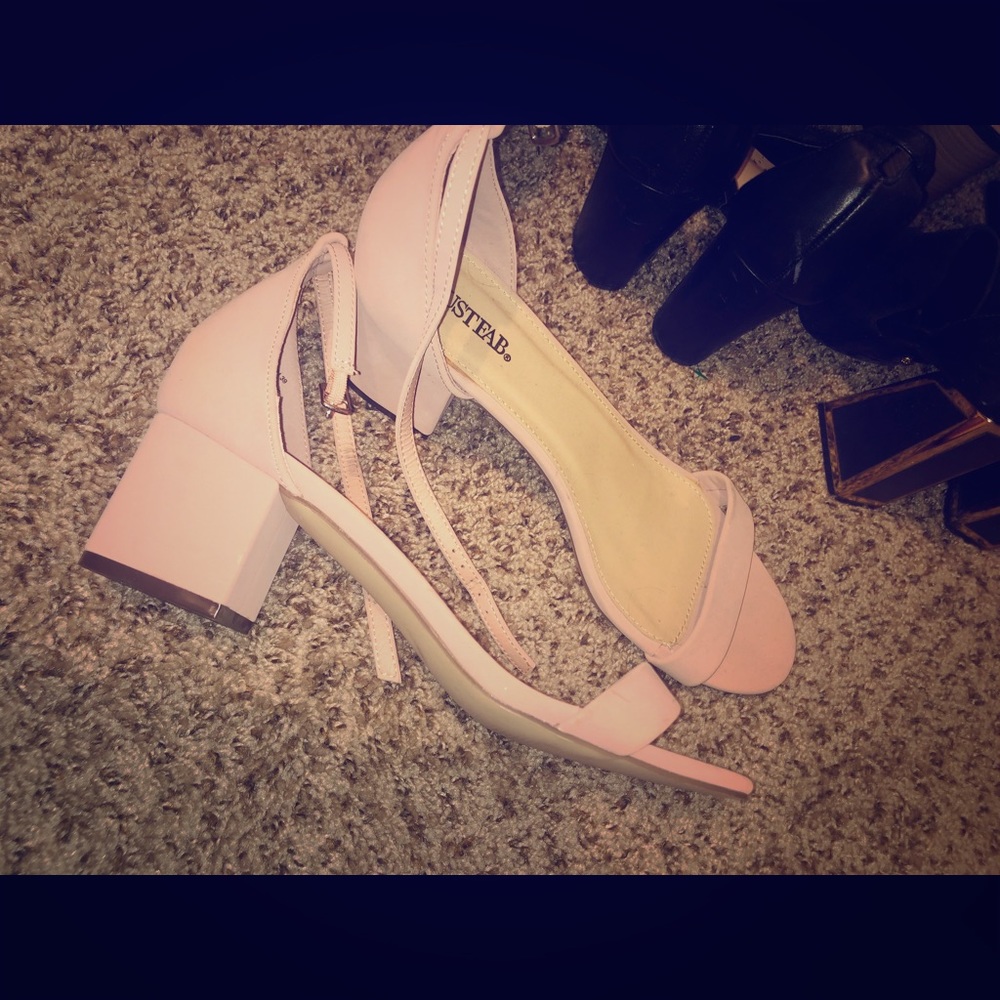 Suede pink heels